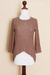 100% alpaca tunic, 'Cinnamon Dreams' - Brown 100% Alpaca Tunic Sweater from Peru (image 2d) thumbail