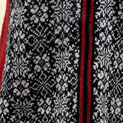 Alpaca hooded vest, 'Floral Glory' - Peruvian Artisan Crafted 100% Alpaca Hooded Floral Vest