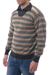 Men's 100% alpaca pullover sweater, 'Dark Grey Heights' - Men's 100% Alpaca Pullover Sweater with Turtleneck (image 2c) thumbail