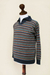 Men's 100% alpaca pullover sweater, 'Grey Heights' - Blue Grey 100% Alpaca Men's Turtleneck Pullover Sweater (image 2d) thumbail