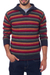 Men's 100% alpaca pullover sweater, 'Blue Heights' - Men's Striped Multicolor Alpaca Turtleneck Pullover Sweater thumbail