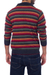 Men's 100% alpaca pullover sweater, 'Blue Heights' - Men's Striped Multicolor Alpaca Turtleneck Pullover Sweater (image 2c) thumbail