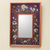 Reverse painted glass mirror, 'Purple Meadow' - Vibrant Purple Collectible Reverse Painted Glass Mirror (image 2) thumbail