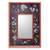 Reverse painted glass mirror, 'Purple Meadow' - Vibrant Purple Collectible Reverse Painted Glass Mirror thumbail