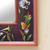 Reverse painted glass mirror, 'Purple Meadow' - Vibrant Purple Collectible Reverse Painted Glass Mirror (image 2b) thumbail