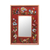 Reverse painted glass mirror, 'Scarlet Fields' - Modern Andean Hand Painted Wall Mirror thumbail