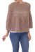 100% alpaca poncho, 'Magical Detail' - Alpaca Hand Knitted Beige Poncho with Multiple Patterns (image 2b) thumbail