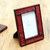 Wood and glass photo frame, 'From the Jungle, its Fruit' (4x6) - Peruvian Handcrafted Wood and Glass Photo Frame (4x6)