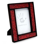 Wood and glass photo frame, 'From the Jungle, its Fruit' (4x6) - Peruvian Handcrafted Wood and Glass Photo Frame (4x6)