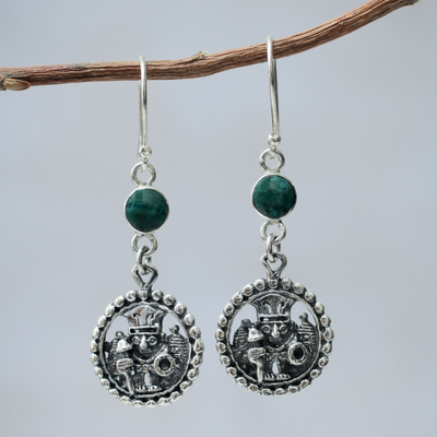 Inca Glyph Earrings with Chrysocolla and 925 Sterling Silver - Inca ...