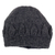 100% alpaca hat, 'Arequipa Grey' - Charcoal Grey Hand Knitted 100% Alpaca Hat from Peru (image 2a) thumbail