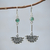 Opal dangle earrings, 'Inca Iridescent' - Inca Glyph Earrings with Andean Opal and 925 Sterling Silver (image 2) thumbail