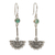 Opal dangle earrings, 'Inca Iridescent' - Inca Glyph Earrings with Andean Opal and 925 Sterling Silver thumbail