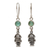 Opal dangle earrings, 'Inca Tumi' - Artisan Crafted Sterling Silver and Opal Hook Earrings (image 2a) thumbail