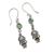 Opal dangle earrings, 'Inca Tumi' - Artisan Crafted Sterling Silver and Opal Hook Earrings (image 2b) thumbail