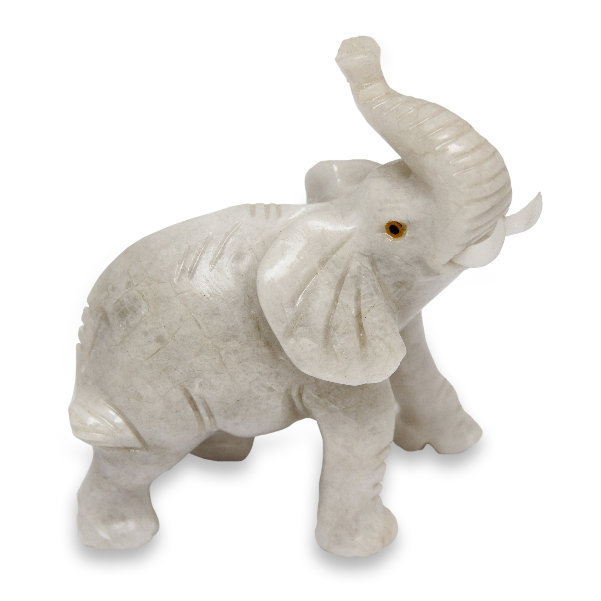 white stone elephant figurine