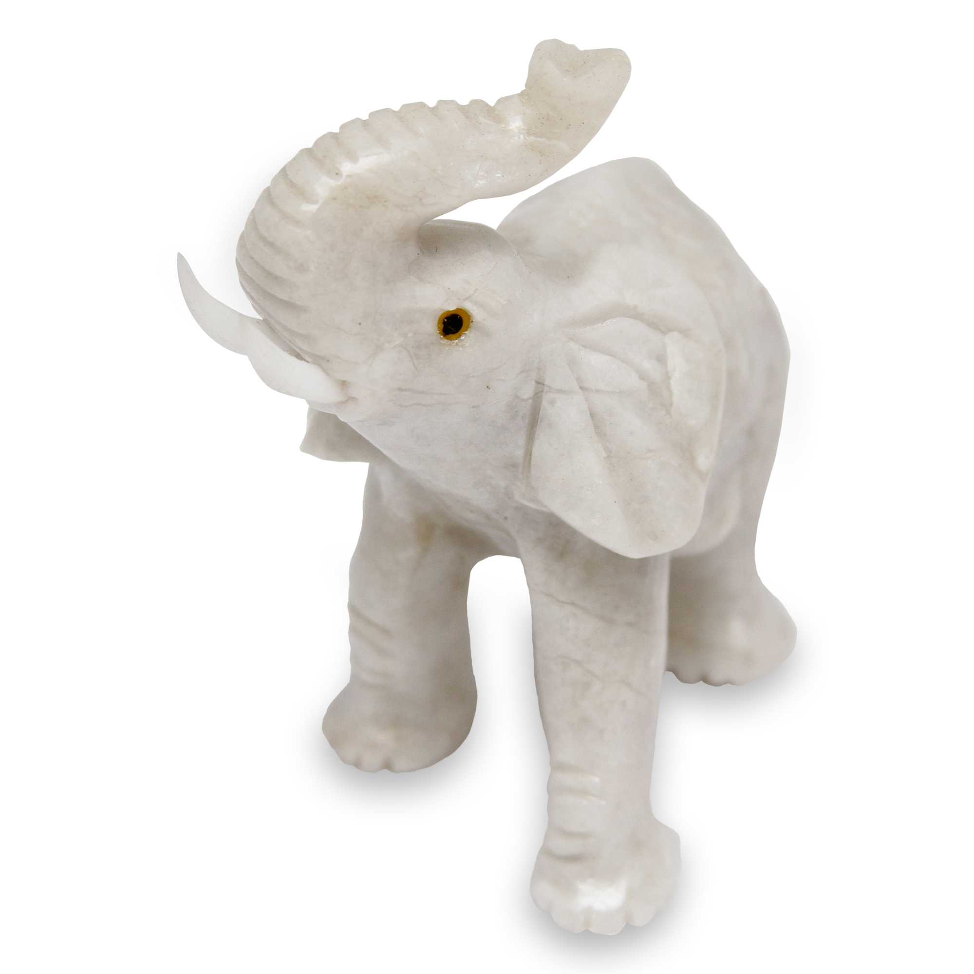 white stone elephant figurine