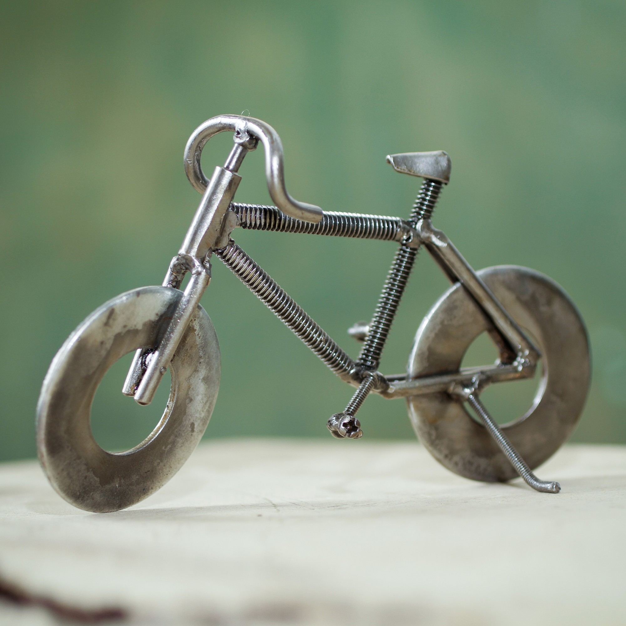 Peruvian Handcrafted Recycled Metal Bicycle Sculpture - Eco-Bicycle