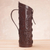 Leather wine bottle holder, 'Colonial Ivy' - Andean Original Hand Tooled Leather Wine Bottle Holder (image 2b) thumbail
