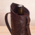 Leather wine bottle holder, 'Colonial Ivy' - Andean Original Hand Tooled Leather Wine Bottle Holder (image 2c) thumbail