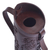 Leather wine bottle holder, 'Colonial Ivy' - Andean Original Hand Tooled Leather Wine Bottle Holder (image 2g) thumbail