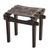 Mohena wood and leather stool, 'Colonial Elegance' - Artisan Crafted Colonial Theme Hardwood and Leather Stool thumbail