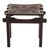 Mohena wood and leather stool, 'Colonial Elegance' - Artisan Crafted Colonial Theme Hardwood and Leather Stool (image 2b) thumbail