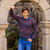 Men's 100% alpaca sweater, 'Colca Canyon' - Patterned Blue and Burgundy Alpaca Men's Knit Sweater (image 2) thumbail