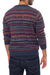 Men's 100% alpaca sweater, 'Colca Canyon' - Patterned Blue and Burgundy Alpaca Men's Knit Sweater (image 2c) thumbail