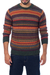 Men's 100% alpaca sweater, 'Andean Homeland' - Multicolor Alpaca Men's Sweater with Forest Green thumbail