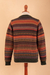 Men's 100% alpaca sweater, 'Andean Homeland' - Multicolor Alpaca Men's Sweater with Forest Green (image 2e) thumbail