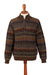 Men's 100% alpaca sweater, 'Traveler' - Peruvian 100% Alpaca Men's Sweater with Zipper (image 2c) thumbail