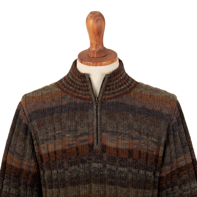 Peruvian 100% Alpaca Men's Sweater with Zipper - Traveler | NOVICA