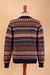 Men's 100% alpaca sweater, 'Colca Melange' - Multicolor Alpaca Men's Sweater with Blue Trim from Peru (image 2f) thumbail