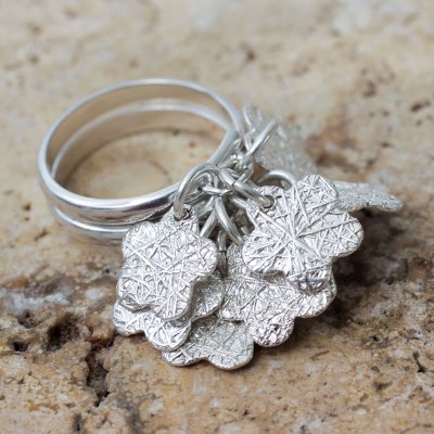 Sterling silver flower ring, 'Tarma Flowers' - Handcrafted Sterling Silver Cocktail Ring from Peru