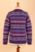 100% alpaca sweater, 'Purple Poppy' - Knit 100% Alpaca Snowflake Pattern Pullover Sweater (image 2g) thumbail