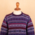 100% alpaca sweater, 'Purple Poppy' - Knit 100% Alpaca Snowflake Pattern Pullover Sweater (image 2h) thumbail