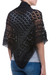 100% alpaca shawl, 'Versatile Black' - Hand Knitted Warm Black 100% Alpaca Patterned Shawl (image 2b) thumbail