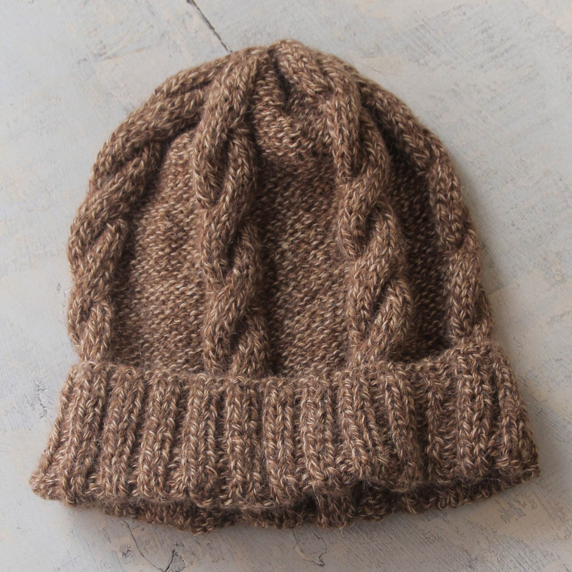 GreaterGood Shop | Men's Hat in Brown Alpaca Blend with Thick Braided ...