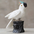 Onyx-Skulptur - Kunsthandwerklich gefertigte Vogelskulptur aus weißem Onyx-Edelstein