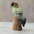 Serpentine and aragonite sculpture, 'Amazon Parrot' - Andean Green Parrot Hand Carved Gemstone Bird Sculpture (image 2) thumbail