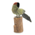 Serpentine and aragonite sculpture, 'Amazon Parrot' - Andean Green Parrot Hand Carved Gemstone Bird Sculpture thumbail