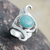 Amazonite cocktail ring, 'Classic Curves' - Sterling Silver and Amazonite Artisan Crafted Cocktail Ring thumbail