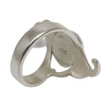 Amazonite cocktail ring, 'Classic Curves' - Sterling Silver and Amazonite Artisan Crafted Cocktail Ring