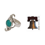 Amazonite cocktail ring, 'Classic Curves' - Sterling Silver and Amazonite Artisan Crafted Cocktail Ring