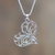 Sterling silver heart necklace, 'Lace Valentine' - Handmade Sterling Silver Filigree Heart Necklace from Peru thumbail