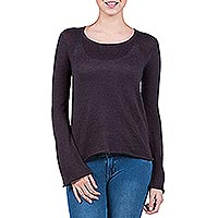 Featured review for Alpaca blend sweater, Purple Charisma