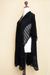 100% alpaca kimono-style ruana, 'Ebony Whisper' - Lacy Knitted Black 100% Alpaca Long Cape from Peru (image 2b) thumbail