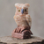 Calcite sculpture, 'Rosy Owl' - Artisan Crafted Pink Calcite Bird Sculpture from Peru thumbail