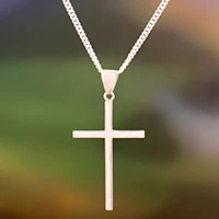 Featured review for Sterling silver cross necklace, Eternal God